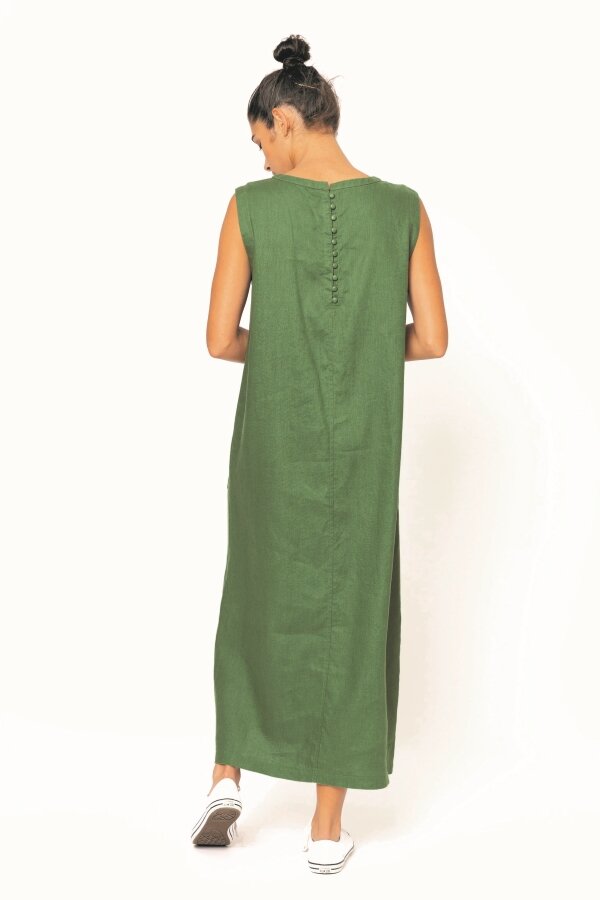 slim fit dress slacks Lulu Dress Green Abstract Brocade main image 0