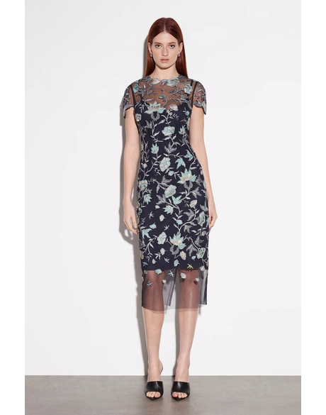 Halcyon Shift Dress (Mint/Silver/Ink)