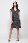 Dress, V Neckline, Ruffle Shoulder (Spotty Dotty)