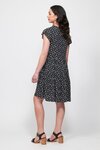 Dress, V Neckline, Ruffle Shoulder (Spotty Dotty)