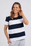 Block Stripe S/S Tee (Navy/White Stripe)