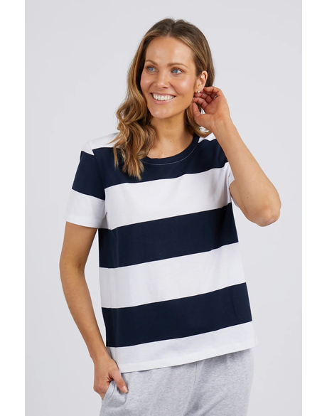 Block Stripe S/S Tee (Navy/White Stripe)