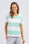 Block Stripe S/S Tee (Misty Moss/White Stripe)