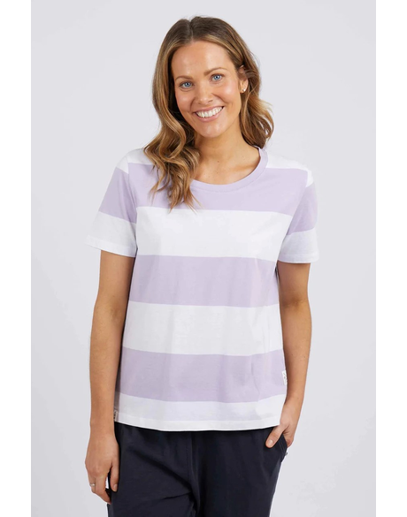 Block Stripe S/S Tee (Lilac/White Stripe)
