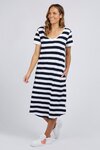 Maeve Midi Stripe Dress (Navy/White Stripe)