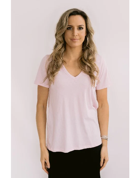 Before We Expire V-Neck Tee (Roseate Spoonbill)