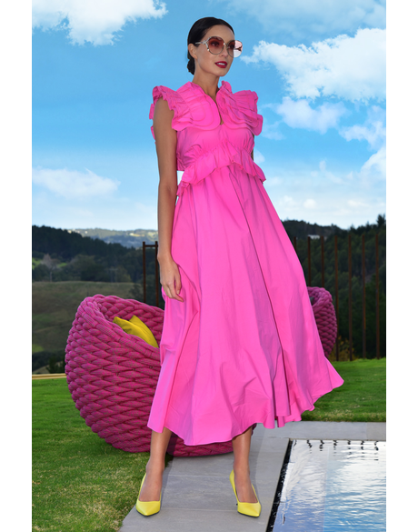 Got The Frills For You Dress (Hot Pink) - Dresses : Just Looking