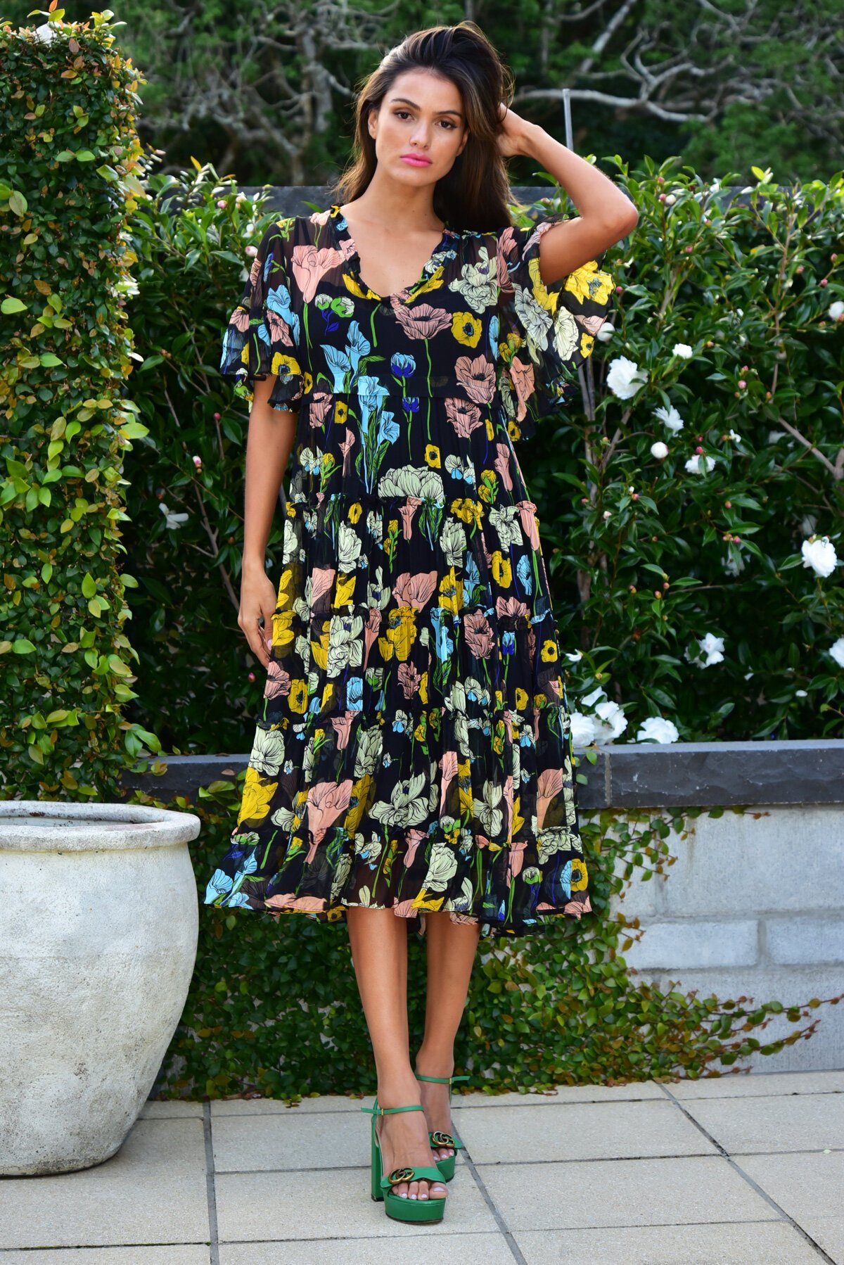 Gossip & Frill Dress (Black Floral) LabelsTrelise Cooper Just
