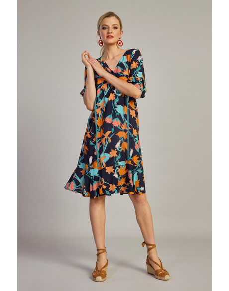 Lily Pily Dress (Navy Multi)