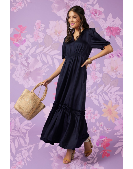 Andorra Midi Dress (Indigo)