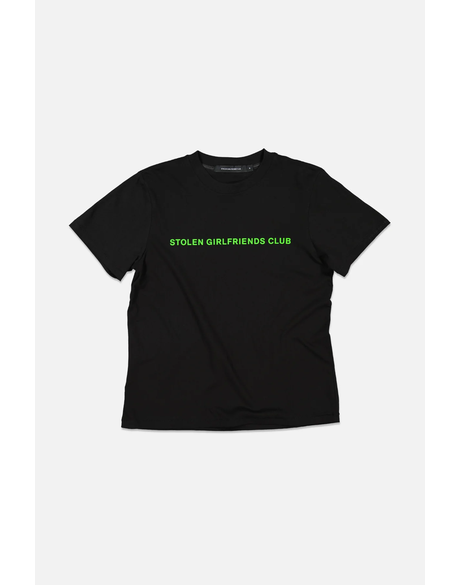 Stolen Text Logo Tee (Black/Fluro)