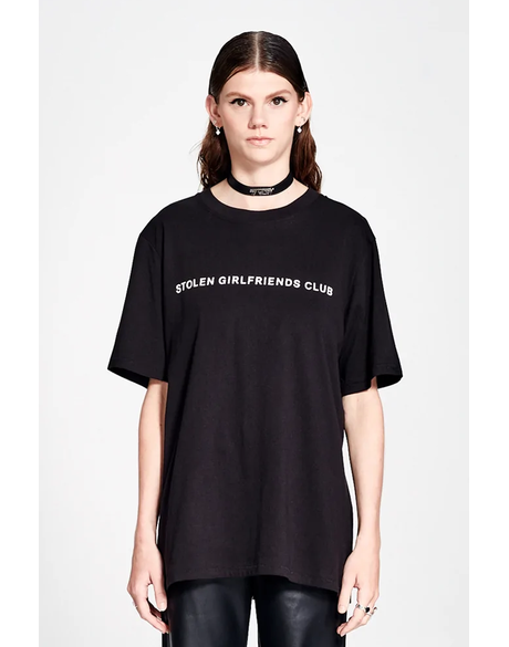 Stolen Text Logo Tee (Black/White)