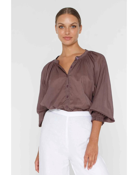 TROPICOLA - Long Sleeve Blouse (Mocha) main image 0