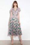 Sienna Cap Sleeve (Pink/Emerald)