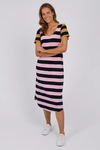 Mercury Stripe Dress (Sherbet/Mustard Stripe)