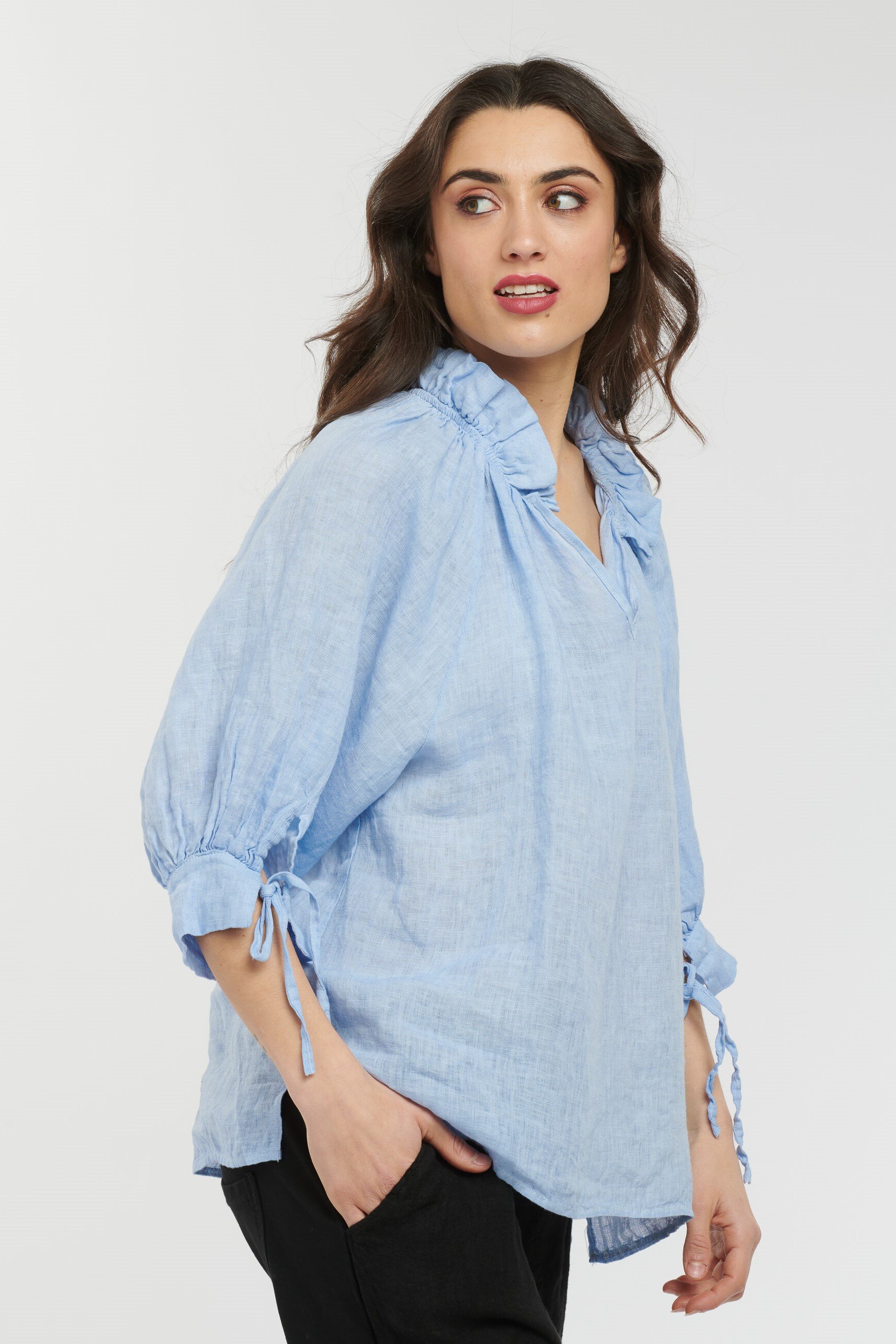 Celeste Blue Striped Shirt main image 0