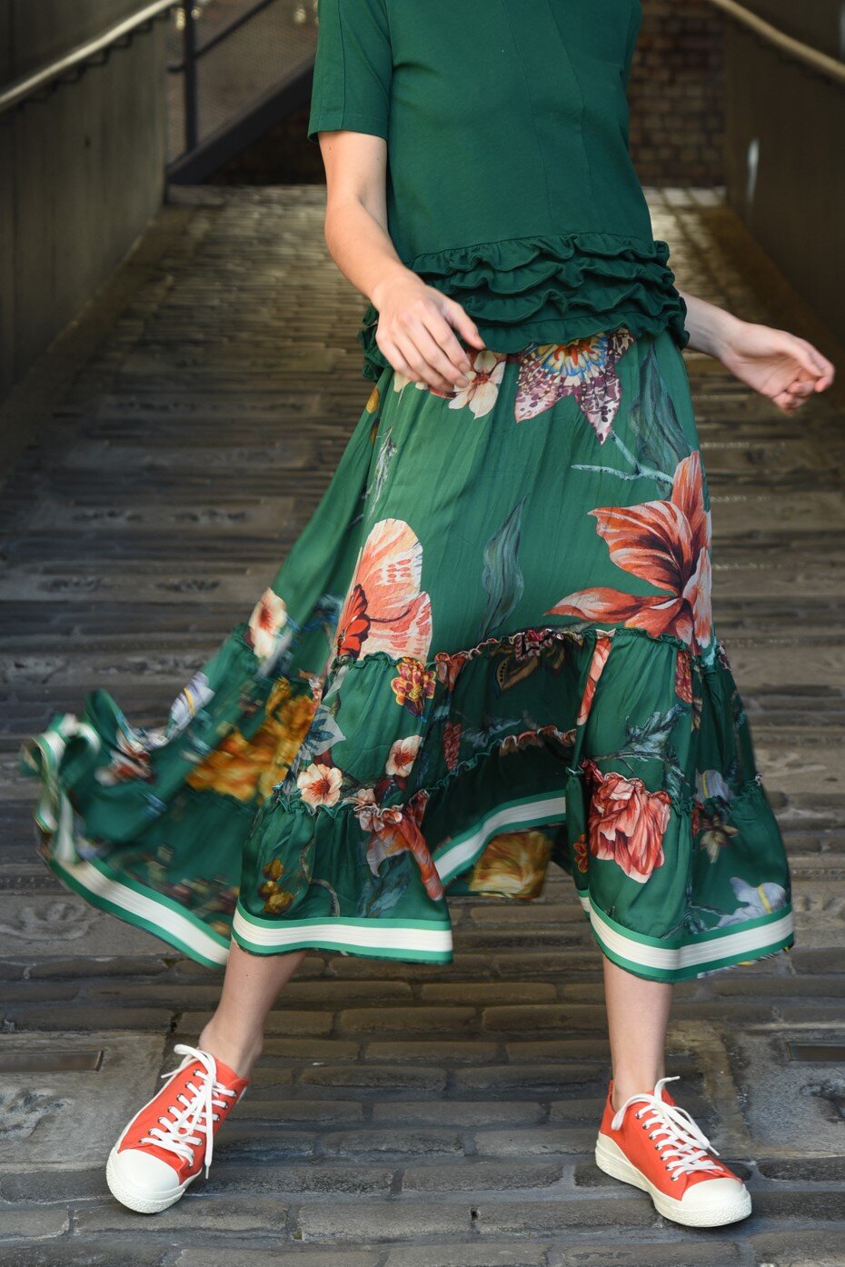 Dance With Me Skirt (Green Floral) LabelsCooper Just Looking