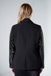 Sequin Sleeve Blazer (Black)