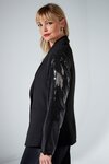 Sequin Sleeve Blazer (Black)