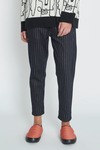 Hammer Trouser (Black/Silver Pinstripe)