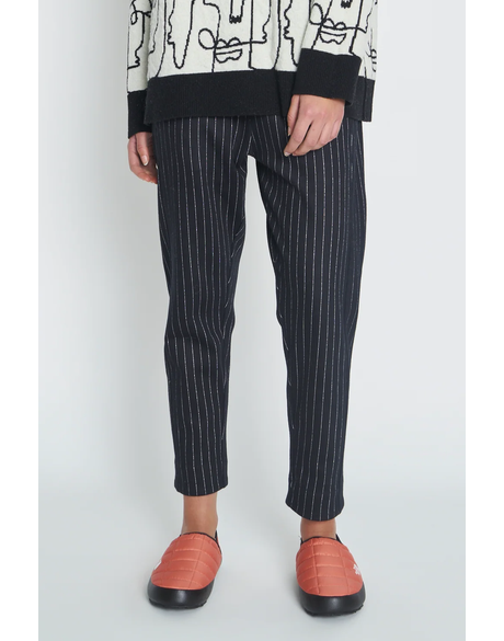 Hammer Trouser (Black/Silver Pinstripe)