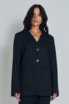 Stella Blazer (Black/Silver Pinstripe)