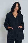 Stella Blazer (Black/Silver Pinstripe)