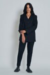 Stella Blazer (Black/Silver Pinstripe)