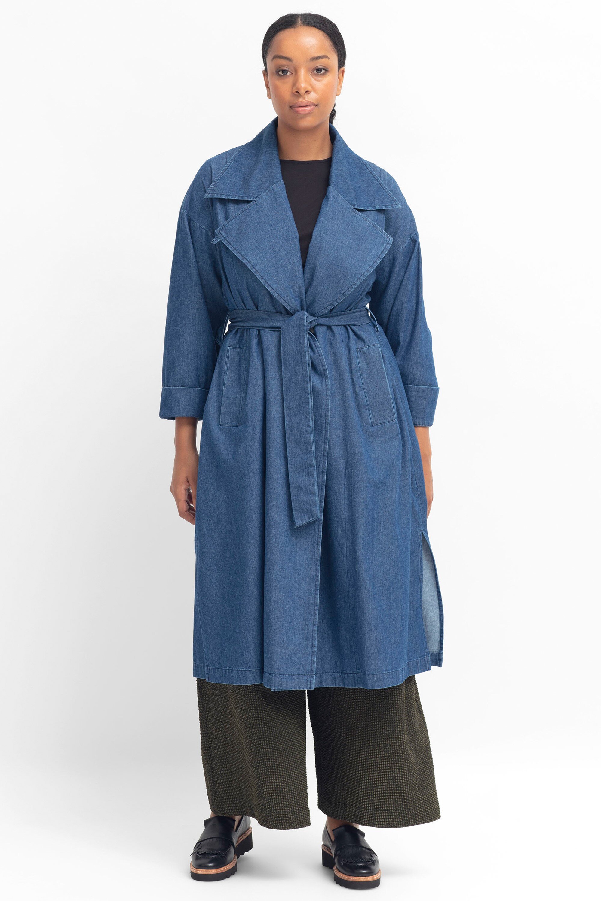 Denim Trench Coat Indigo Labels Elk Just Looking Elk W23