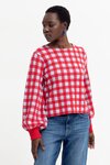 Karo Sweater (Red/Powder Blue Gingham)
