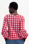 Karo Sweater (Red/Powder Blue Gingham)