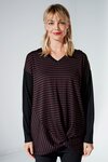 Amiens Merino Striped Tunic (Black/Chestnut)