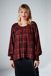 Lourdes Shirred Top (Red Print)