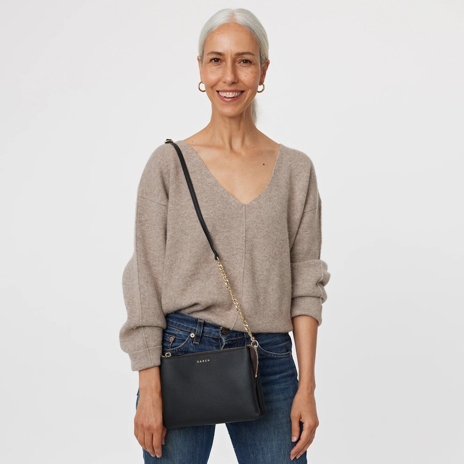 Tilly s Big Sis Crossbody Black Gold Chain Strap Accessories