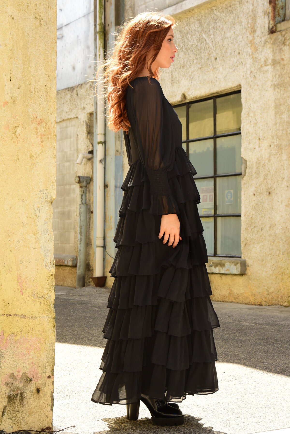Black shop layered dress
