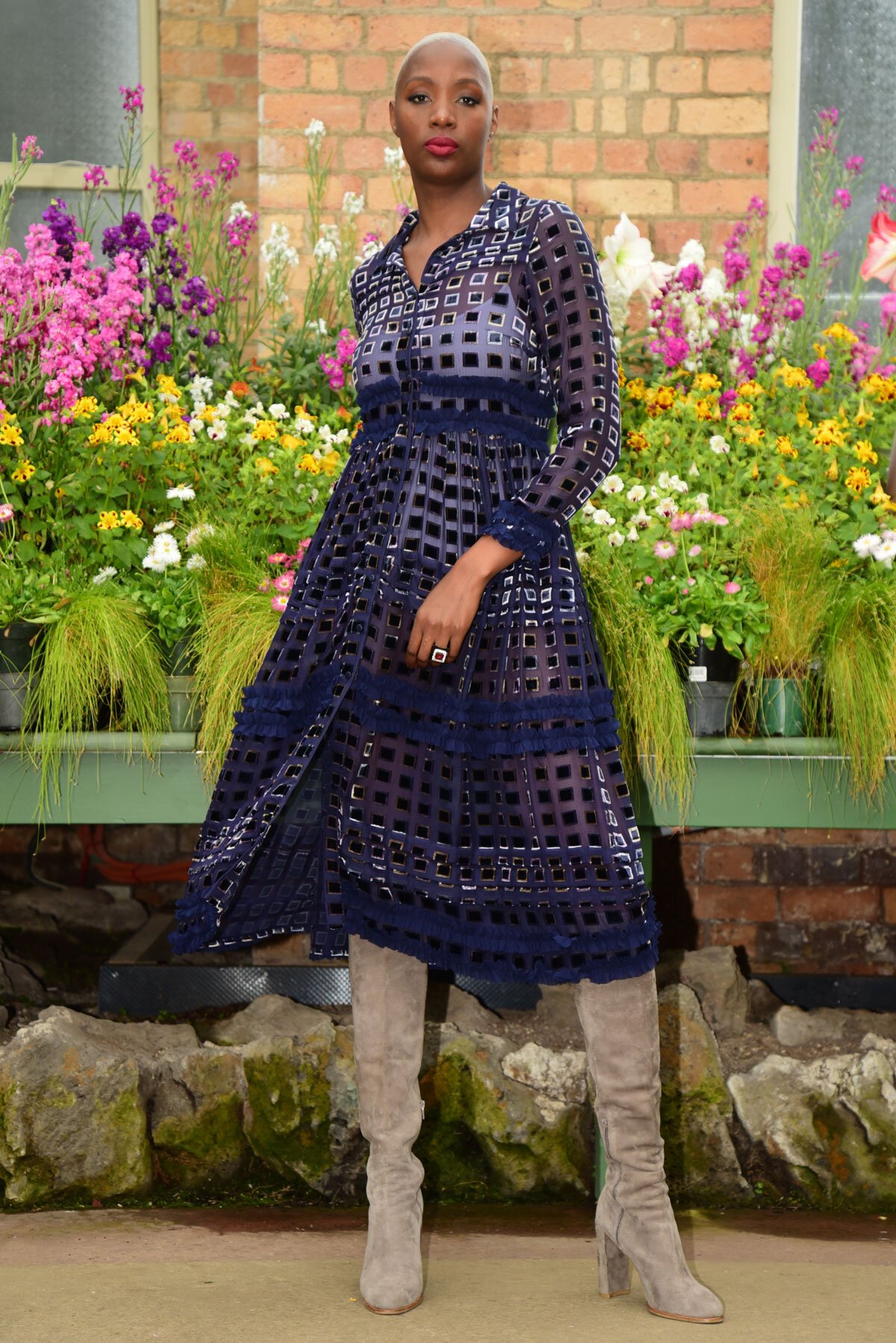 cooper st blue lace dress Blue Multi Scallop Cutout Floral Lace Dress – SSYS main image 0