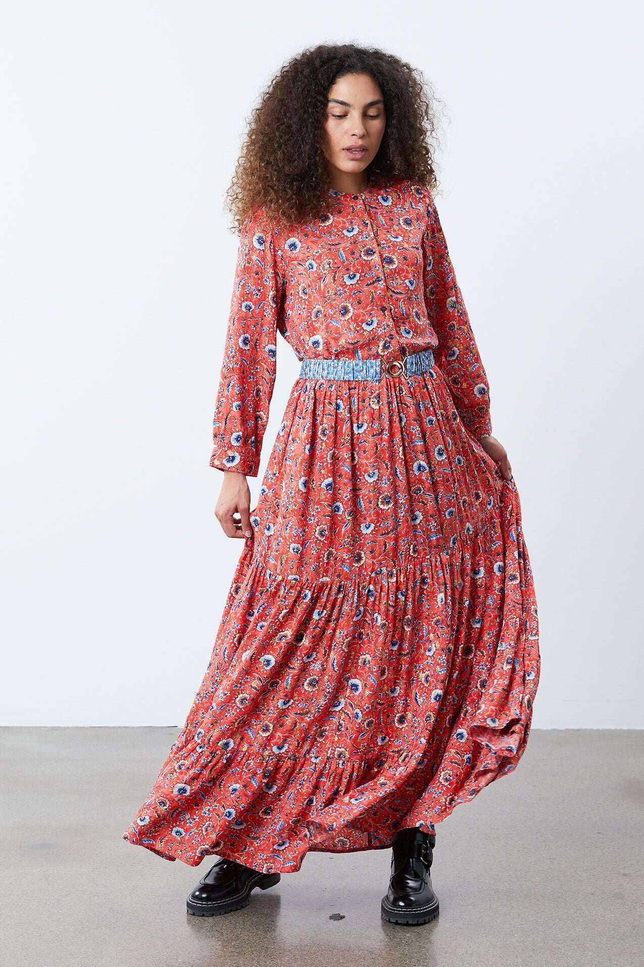 chinese dress ladies Dress Harperll Maxi Fl Flower-Print – Clémence by rue Madame main image 0