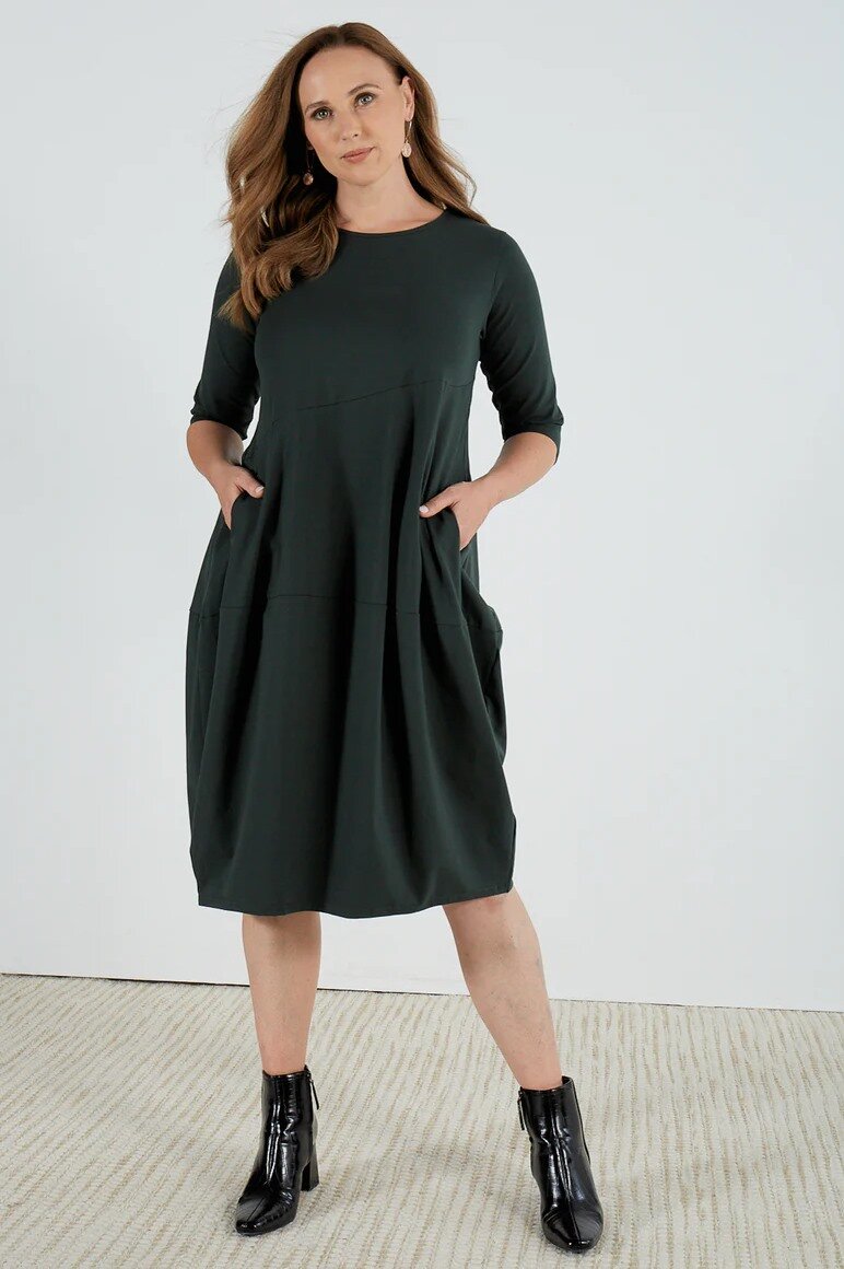 Deep Green Overlap Dress -U25 main image 1
