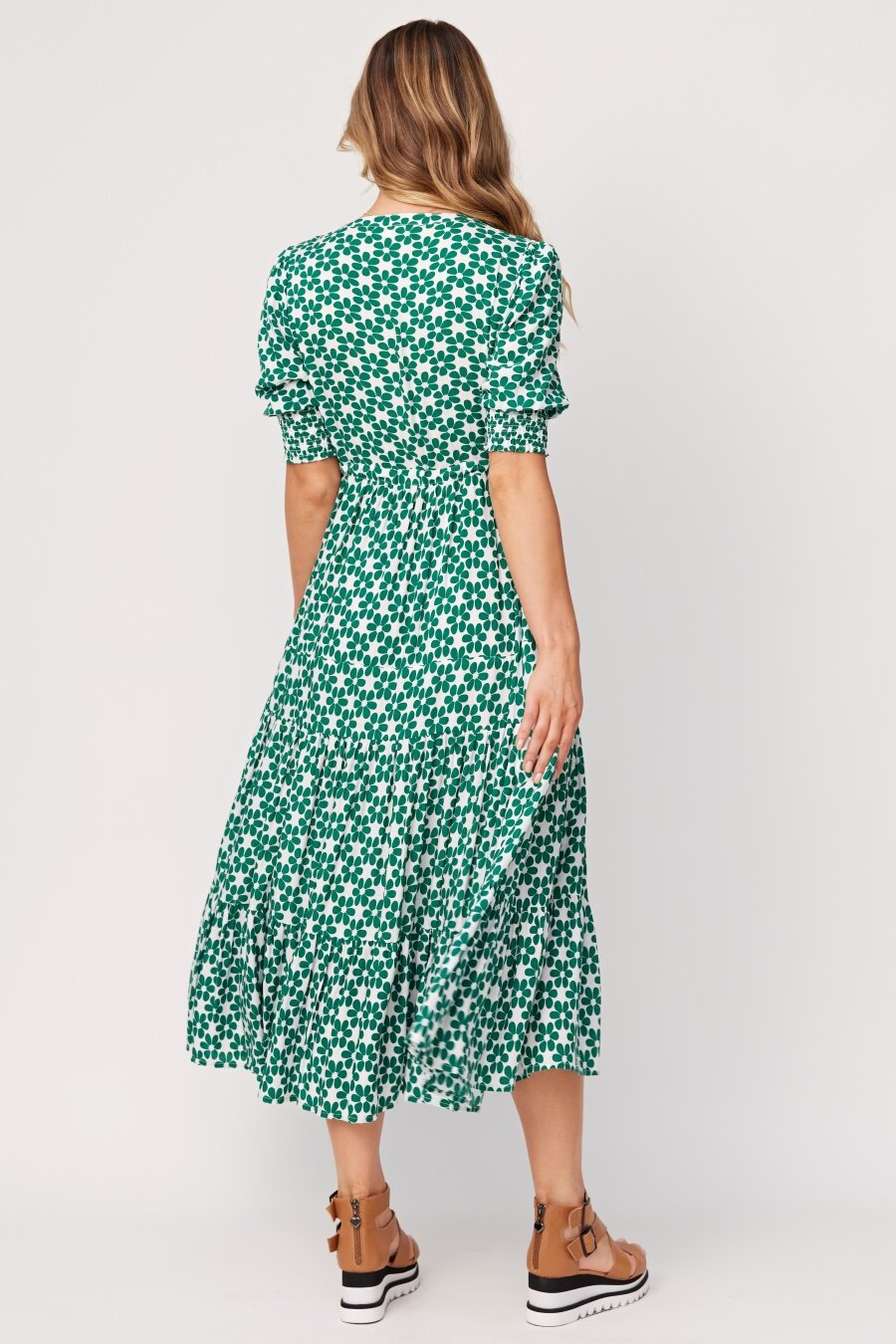 Jayda Dress (Green Daisy) Dresses Just Looking Lemon Tree S23