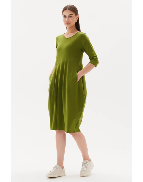 Diagonal Seam Dress (Meadow Green)