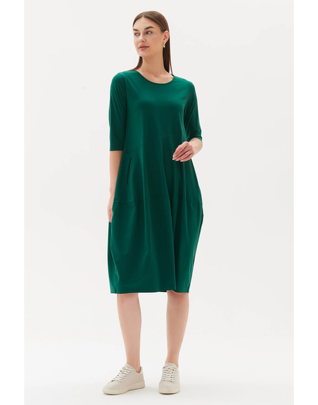 Diagonal Seam Dress (Emerald)
