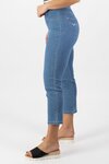 Slim Leg 7/8 Length Lightweight Denim Pull On (Mid Wash)