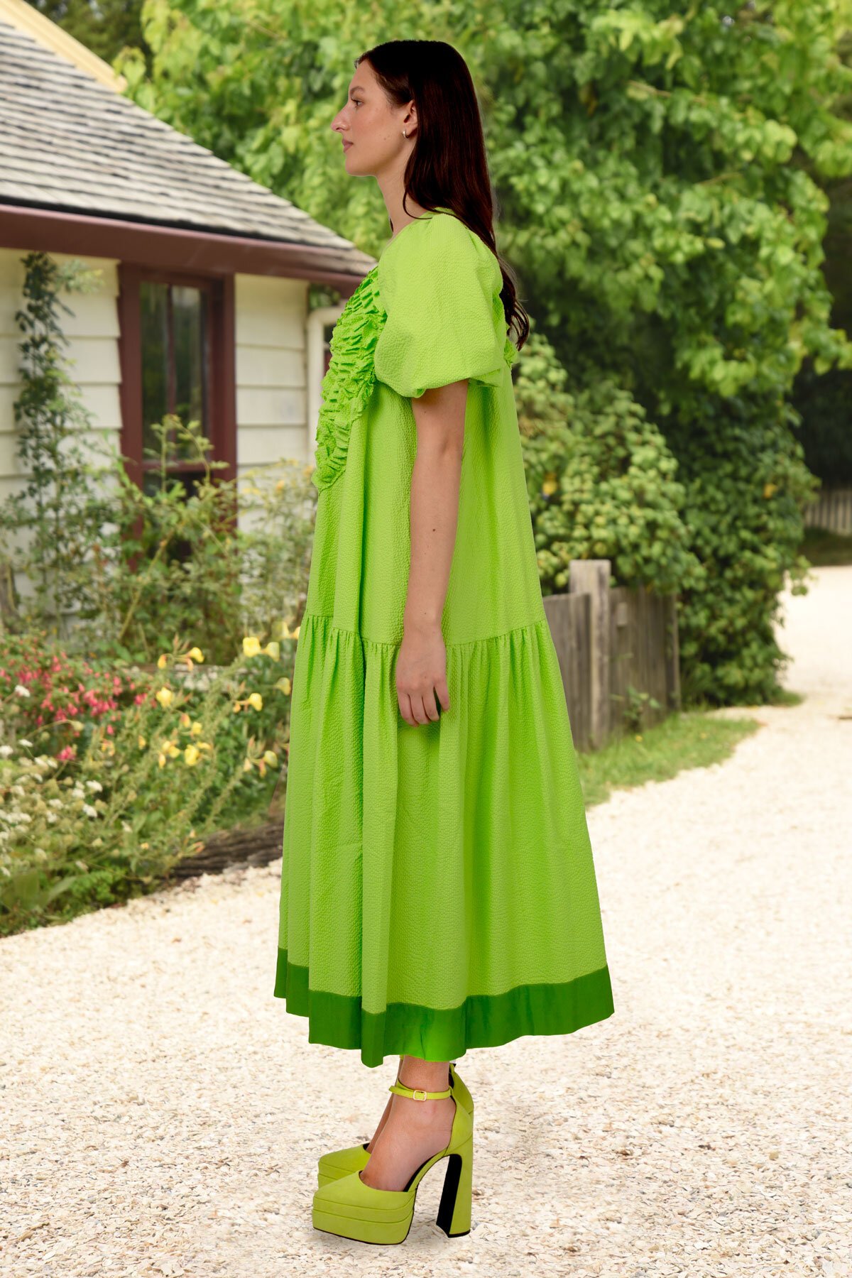 Racing Hearts Dress (Lime) - Dresses : Just Looking - Trelise Cooper S23  SALES23