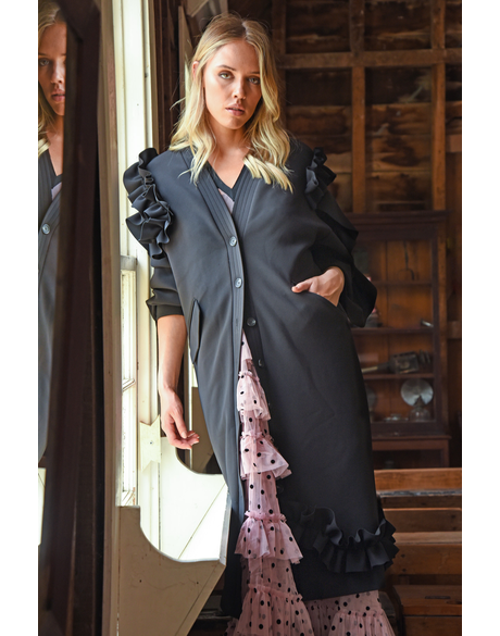 Bad Case Of Ruffling Coat (Black)