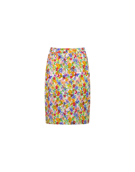 Printed Lightweight Skirt w/ Centre Back Vent (Bloom)