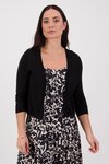 Open Front Lightweight Knit Shrug (Black)