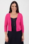 Open Front Lightweight Knit Shrug (Cerise)