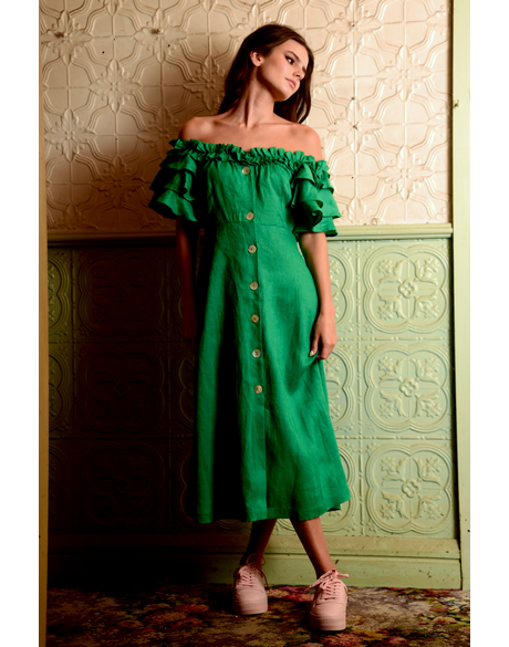 My Heart Frill Go On Dress (Green)