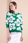 Jumper - Boxy, Floral (Green/White)