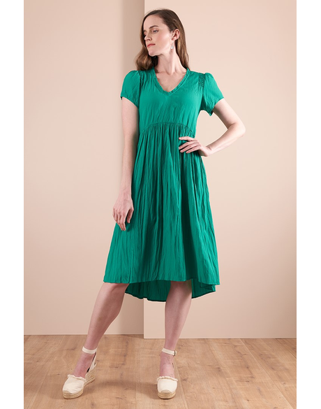 Dress - Curved Empire Line (Green)